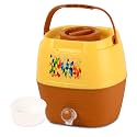 Cello Breeza Pastic Insulated Water Jug | Wide Mouth for Cleaning | Leak Proof Jug | Easy to Carry | Ideal for Travel, Picnic, Homes, Offices, Shops, and Clinics | 7 litres, Brown