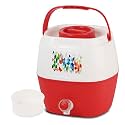 Cello Breeza Pastic Insulated Water Jug | Wide Mouth for Cleaning | Leak Proof Jug | Easy to Carry | Ideal for Travel, Picnic, Homes, Offices, Shops, and Clinics | 7 litres, Red