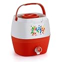 Cello Breeza Pastic Insulated Water Jug | Wide Mouth for Cleaning | Leak Proof Jug | Easy to Carry | Ideal for Travel, Picnic, Homes, Offices, Shops, and Clinics | 14 litres, Red