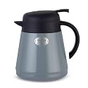 Cello Bristo ISI Certified Vacuum Insulated Stainless Steel Carafe with Handle 850 ml, Grey | Double Walled, Vacuum Insulated, Hot & Cold | Easy to Carry Leakproof Stainless Steel Tea/Coffee Flask