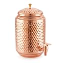 Cello Copper Matka- Ayurveda Inspired |BPA free and non toxic with pure copper |Long lasting and leak proof | Supports Digestive &amp; Liver Health | Helps Enhance Immunity | Used only for water | 5000ml | Copper, Set of 1