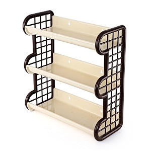 cello japan plastic storage shelf ivory brown wall mount tiered shelf