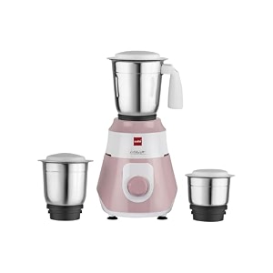 cello kitchenette collection tigor mixer grinder with 3 jars  500 watts  3x speed control  set of 3  pink