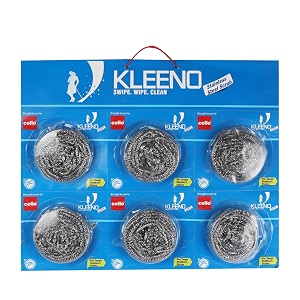 cello kleeno stainless steel small scrub pad silver pack of 6