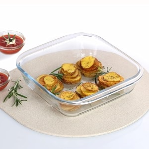 cello laura square baking dish  oven safe  pack of 1  1100ml  clear