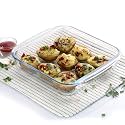 CELLO Laura Square Baking Dish | Oven Safe | Pack of 1 | 1700ml | Clear