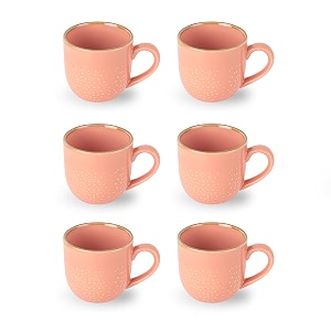 cello nova nexus color mirage mug set of 6 180ml pink  scratch resistant  porcelain tea coffee mug set  ideal for daily use amp gifting  dishwasher safe  medium mug 