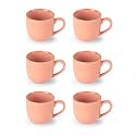 CELLO Nova Nexus Color Mirage Mug Set of 6, 180ml, Pink | Scratch Resistant | Porcelain Tea, Coffee Mug Set | Ideal for Daily Use &amp; Gifting | Dishwasher Safe | Medium Mug |
