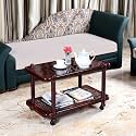 Cello Oscar Trolley Coffee Table/Tea Table/Teapoy for living room, Home, Drawing Room, Outdoor| 3 Year Warranty | Rosewood Colour
