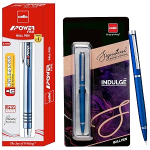 cello papersoft ball pen - blue signature indulge ball pen