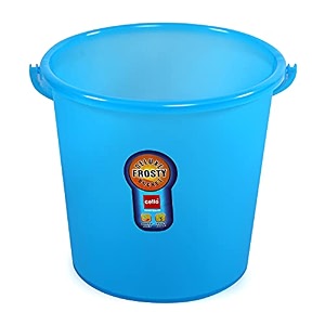 cello plastic frosty bucket delux  light weight and easy to carry  strong and durable buckets  perfect for use in bathrooms kitchen amp wet utility areas  20 litre  blue