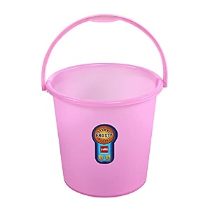 cello plastic frosty bucket delux  light weight and easy to carry  strong and durable buckets  perfect for use in bathrooms kitchen amp wet utility areas  20 litre  pink