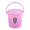 Cello Plastic Frosty Bucket Delux | Light Weight and Easy to Carry | Strong and Durable Buckets | Perfect for Use in Bathrooms, Kitchen &amp; Wet Utility Areas | 20 Litre | Pink