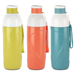 cello puro funtron 600  plastic water bottle  easy carry wrist belt  keeping content cold for long  550ml assorted