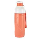 CELLO Puro Funtron 600 | Plastic Water Bottle | Easy Carry Wrist Belt | Keeping Content Cold for Long | 550ml,Pastel Peach