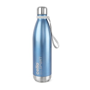 cello scout stainless steel insulated water bottle with wrist strap  double walled bottle  leakproof  ideal for outdoor activities office home amp school college  750ml red