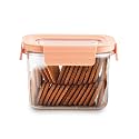 CELLO Stylelock Pet Storage Container for Kitchen 880ml Baby Orange | Freezer &amp; Fridge Safe Stackable Airtight Kitchen Storage Container Jar Box Set for Biscuits Bread Coffee Fruits Pasta Flour Spices