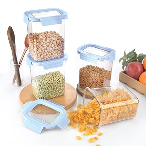 cello stylelock pet storage container for kitchen set of 4 pcs 1510ml baby blue  freezer amp fridge safe stackable airtight kitchen storage container jar set for bread cereal coffee fruits pasta spices
