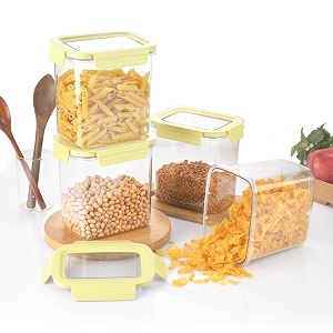 cello stylelock pet storage container for kitchen set of 4 pcs 1800ml olive green  freezer amp fridge safe stackable airtight kitchen storage containers jars set for bread coffee fruits pasta spices