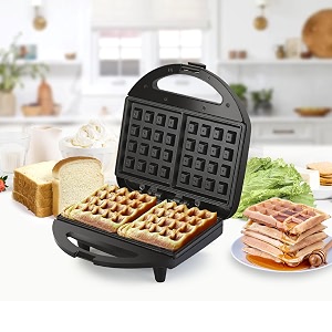 cello super club ultra 750 watts waffle maker black  auto onoff power indicator non-stick surface heat resistant cool touch body amp handle easy to clean auto tempreture control anti skid rubber