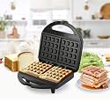 CELLO Super Club Ultra 750 Watts Waffle Maker Black | Auto On/Off Power Indicator, Non-Stick Surface, Heat Resistant Cool Touch Body & Handle, Easy to Clean, Auto Tempreture Control, Anti Skid Rubber