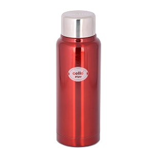 cello vigo stainless steel flask double walled 350 ml red