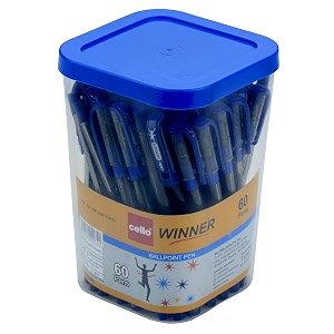cello winner ball pen set - pack of 60 blue assorted-