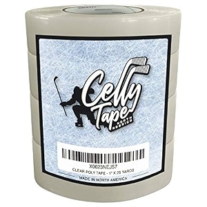 hockey clear poly tape 4 - pack clear strong adhesive for ice hockey shin pads guards and socks easy tearing pro tape