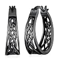 Celtic Earrings 925 Sterling Silver Celtic Knot Hoop Earrings Irish Jewelry Gifts for Women