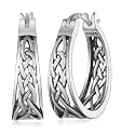 Celtic Earrings 925 Sterling Silver Celtic Knot Hoop Earrings Irish Jewelry Gifts for Women