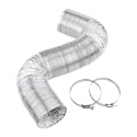 Cenipar Dryer Vent Hose-4 Inch Ducting Vent Hose Flexible Aluminum Foil Non-Insulated (4 Inch 25 Feet) with 2 Clamps