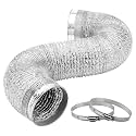 Cenipar Dryer Vent Hose-4 Inch Ducting Vent Hose Flexible Aluminum Foil Non-Insulated (4 Inch 5 Feet) with 2 Clamps
