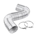 Cenipar Dryer Vent Hose-4 Inch Ducting Vent Hose Flexible Aluminum Foil Non-Insulated (4 Inch 10 Feet) with 2 Clamps