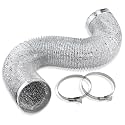 Cenipar Dryer Vent Hose-4 Inch Ducting Vent Hose Flexible Aluminum Foil Non-Insulated (4 Inch 8 Feet) with 2 Clamps