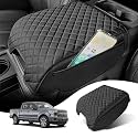 Center Console Cover for 2015-2020 Ford F150 Accessories, 2017-2022 F250 F350 F450, 2018-2024 Ford Expedition,Custom Fit PU Leather Armrest Cover Protector (Bucket Seat Only)