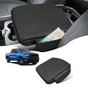 Center Console Cover for 2019-2026 Dodge Ram 1500 2500 3500 Armrest Cover Accessories PU Leather Black Middle Console Cushion Pad Protector (Bucket Seat Only)