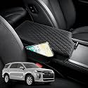 Center Console Cover Compatible with Hyundai Palisade 2020-2025 Accessories, Breathable PU Leather Armrest Cover Cushion Pad 2 Pockets Storage Bag Anti-Scratch Protector, Black