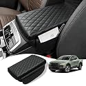 Center Console Cover for Hyundai Santa Cruz 2022 2023 2024 2025 2026 Accessories, Breathable PU Leather Armrest Cover Cushion Pad for Truck, Anti-Scratch Protector, Black Storage Bag