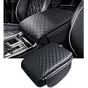 Center Console Cover for KIA Sorento 2026 2025 2024 2023 2022 2021, 1.2-Inch Thick PU Leather Middle Armrest Cushion Protector Pad with 2 Side Pockets for 2021-2026 Sorento, Black