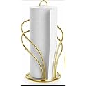 CentraLit Gold Metal Tissue Roll Holder for Kitchen | Paper Towel Holder Stand for Countertop, Dining Table & Bathroom | Premium Modern Napkin Holder for Home Décor | Rust-Free Wire Design