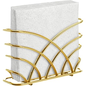 centralit modern napkin holder for dining table and kitchen - tissue paper stand for home dcor restaurant dispenser organizer gold