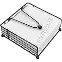 CentraLit Napkin Holder for Dining Table - Square Shaped with Weighted Arm - Modern Tissue Paper Holder for Kitchen, Restaurant, Farmhouse, Gold - Diwali Decoration - Hotel Tableware (Black)