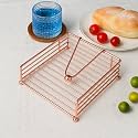 CentraLit Napkin Holder for Dining Table - with Weighted Arm - Modern Tissue Paper Organiser Tissue Roll Holder for Kitchen, Restaurant, Farmhouse, Diwali Decoration - Hotel Tableware (Rose Gold)