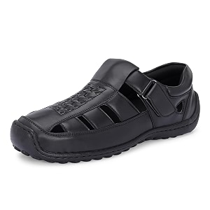 centrino men39s fisherman cushioned insole amp hook amp loop straps  trendy sporty design with premium upper  closed-toe sandals for travel amp walking 6619