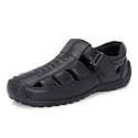 Centrino Men's Fisherman Cushioned Insole & Hook & Loop Straps | Trendy Sporty Design with Premium Upper | Closed-Toe Sandals for Travel & Walking (6619)