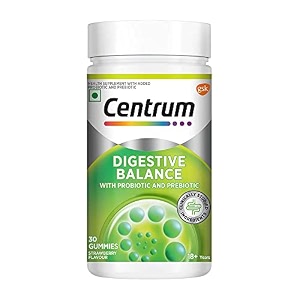 centrum digestive balance - 30 gummies probiotic amp prebiotic support healthy digestion amp optimum gut health 100 veg  world39s 1 multivitamin