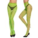 Sparkly Fishnet Stockings for Women Rhinestone Tights High Waist Pantyhose