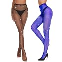 Sparkly Fishnet Stockings for Women Rhinestone Tights High Waist Pantyhose