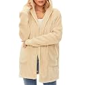 Century Star Women Fleece Cardigan Hooded Loose Fuzzy Cardigan Coat Womens Fuzzy Jacket Outwear