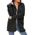 Century Star Women Fleece Cardigan Hooded Loose Fuzzy Cardigan Coat Womens Fuzzy Jacket Outwear